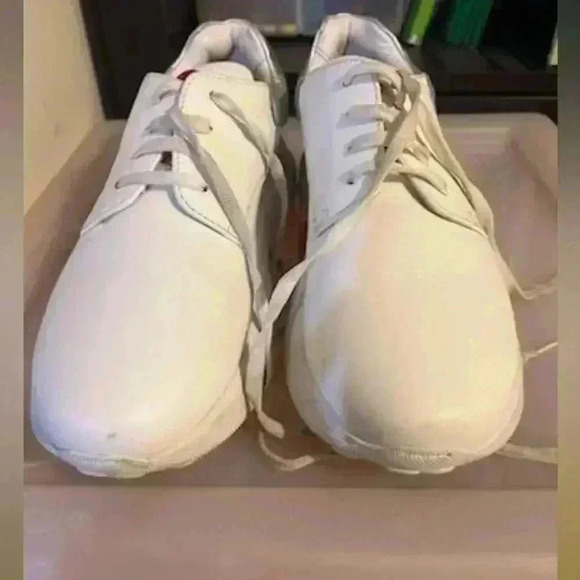 Love Moschino white red heart women sneakers sz 38 pre-owned - Picture 5 of 8